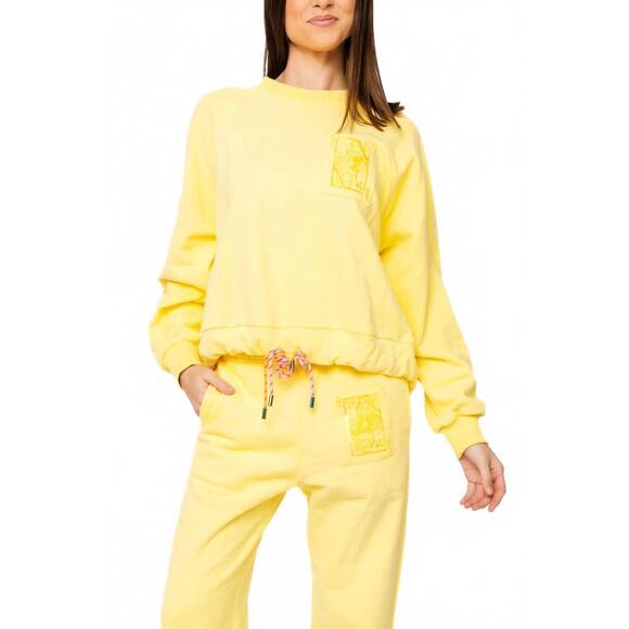 QUEEN OF SPARKLES Tops - NEW QUEEN OF SPARKLES logo tie sweatshirt in yellow